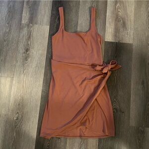 Aritzia Wilfred Free Small Mocha Sorbet Mini Saturn Dress